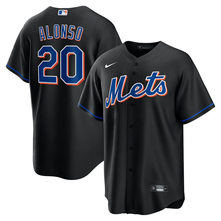 Men’s New York Mets Pete Alonso Alternate Player Jersey – Black